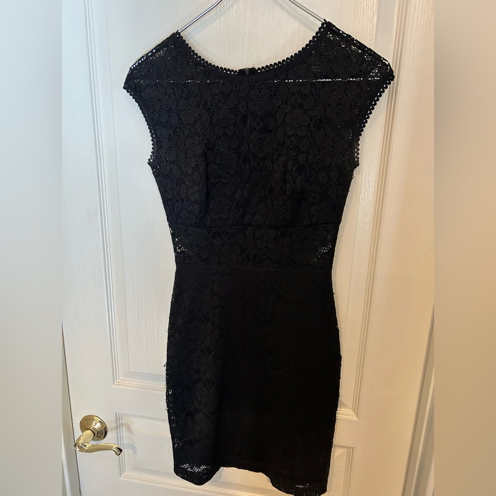 Guess black lace mini dress